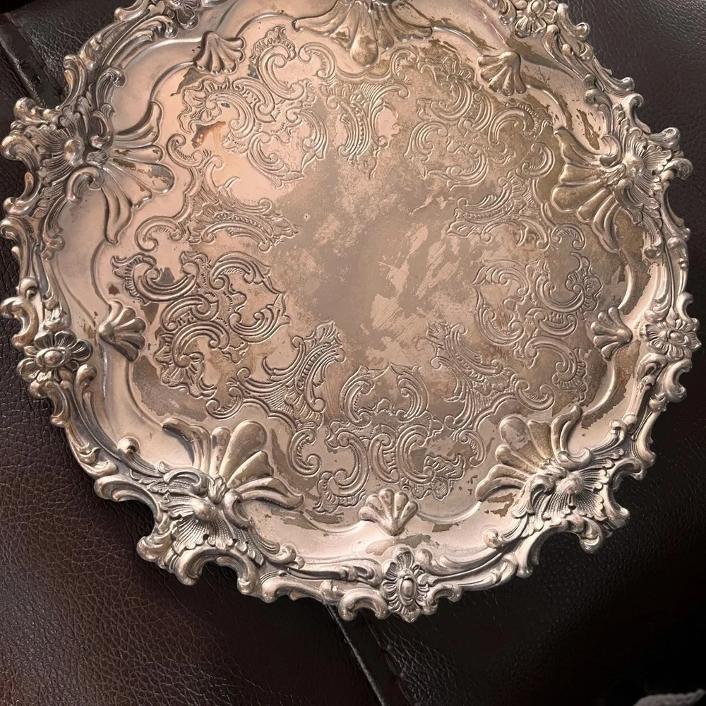 Silverplate Salver by Corbell & Co round tray